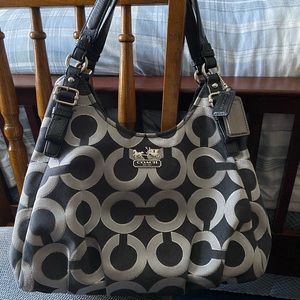 Coach purse. Black and gray/silver. Pristine condition.